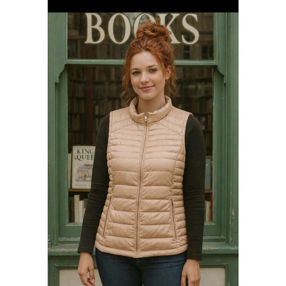 Calvin Klein Women’s Blush Pink Puffer Packable Lightweight Quilted Vest, XL